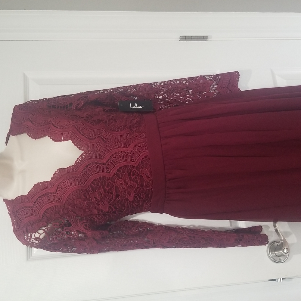Lulu's Awaken My Love Maxi Crotchet Dress L